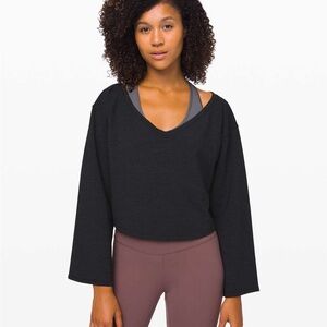 Lululemon Show Your Depth Long Sleeve Sweater Heathered Core Black Size XS/S